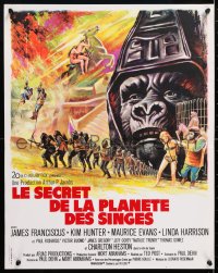 5y816 BENEATH THE PLANET OF THE APES French 18x23 1970 completely different art by Boris Grinsson!