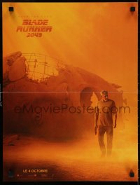 5y822 BLADE RUNNER 2049 teaser French 16x21 2017 cool image of Harrison Ford by huge statue head!