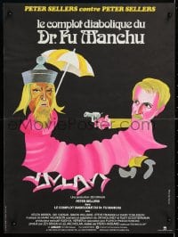 5y858 FIENDISH PLOT OF DR. FU MANCHU French 16x21 1980 wacky Bourduge artwork of Peter Sellers!