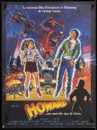 5y892 HOWARD THE DUCK French 15x21 1986 George Lucas, completely different Brian Bysouth art!