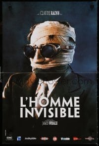 5y899 INVISIBLE MAN French 16x24 R2000s James Whale, H.G. Wells, completely different close-up!