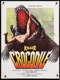 5y904 KILLER CROCODILE French 16x21 1989 completely different horror artwork of reptile by George Morf!