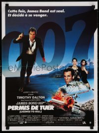 5y912 LICENCE TO KILL French 16x21 1989 Timothy Dalton as Bond, Carey Lowell, sexy Talisa Soto!