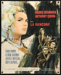 5y984 VISIT French 17x21 1964 great Vanni Tealdi art of Ingrid Bergman & Anthony Quinn!