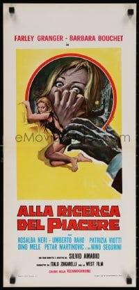 5y595 AMUCK Italian locandina 1978 Casaro art of killer's hand reaching for sexiest Barbara Bouchet