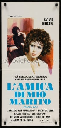 5y640 FRANK & EVA Italian locandina 1975 close up artwork of sexy lovers by Ezio Tarantelli!