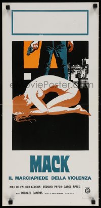 5y693 MACK Italian locandina 1974 AIP, cool artwork of Max Julien & naked woman!