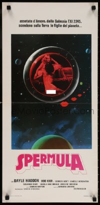 5y748 SPERMULA Italian locandina 1977 great different art of sexy naked female sperm vampires in space!