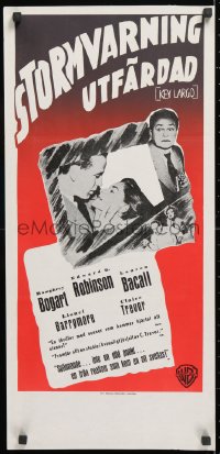 5y011 KEY LARGO Swedish stolpe 1948 Bogart, Bacall, Edward G. Robinson, John Huston film noir!