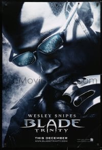 5z559 BLADE TRINITY teaser DS 1sh 2004 Ryan Reynolds, Jessica Biel, cool image of Wesley Snipes!
