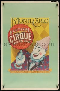 5z008 INTERNATIONAL CIRCUS FESTIVAL OF MONTE-CARLO 24x36 circus poster 1979 Monaco, art of clown!