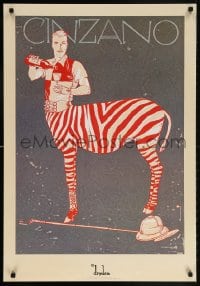5z238 CINZANO 24x34 English commercial poster 1983 Ernst Dryden zebra centaur man pouring glass!