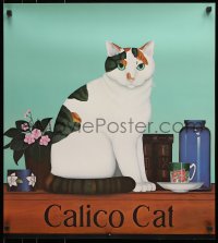 5z282 SUSAN POWERS 24x26 commercial poster 1984 Calico Cat, cool art of the feline sitting!