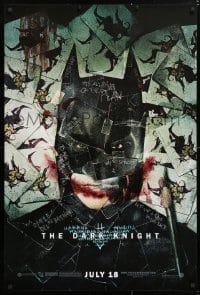 5z594 DARK KNIGHT wilding 1sh 2008 cool playing card montage of Christian Bale as Batman!