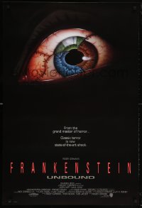 5z639 FRANKENSTEIN UNBOUND int'l 1sh 1990 Roger Corman, cool stitched eyeball art by Christian!