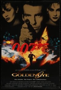 5z655 GOLDENEYE DS 1sh 1995 cast image of Pierce Brosnan as Bond, Isabella Scorupco, Famke Janssen!