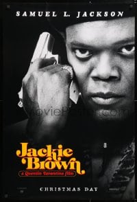 5z703 JACKIE BROWN teaser 1sh 1997 Quentin Tarantino, cool image of Samuel L. Jackson with gun!
