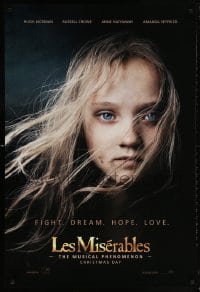 5z728 LES MISERABLES teaser DS 1sh 2012 huge close-up of Isabelle Allen as the young Cosette!