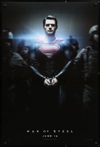 5z757 MAN OF STEEL teaser DS 1sh 2013 Henry Cavill in the title role as Superman handcuffed!