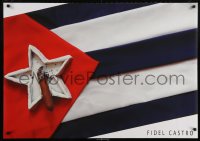 5z013 FIDEL CASTRO Polish 28x40 2000s image of the Cuban flag and burnt cigar!