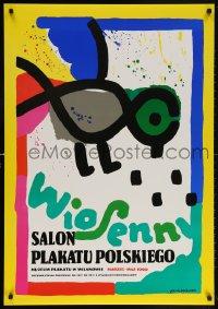 5z230 WIOSENNY SALON PLAKATU POLSKIEGO exhibition Polish 26x38 1990 Jan Mlodozeniec art of bird!