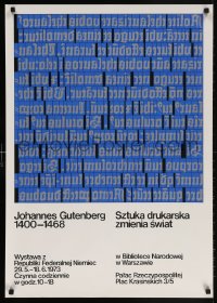 5z214 JOHANNES GUTENBERG 1400-1468 exhibition Polish 24x33 1973 art exhibition for the printer!