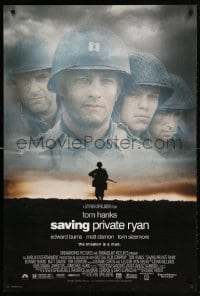 5z849 SAVING PRIVATE RYAN DS 1sh 1998 Spielberg, cast image of Tom Hanks, Tom Sizemore, Matt Damon!
