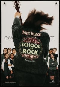 5z852 SCHOOL OF ROCK teaser DS 1sh 2003 Jack Black teaches 5th grade school kids how to play music!