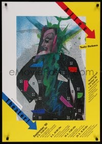 5z290 ALLES THEATER 23x33 German stage poster 1990 completely different and really wild art!