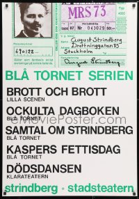 5z295 BLA TORNET SERIEN 28x39 Swedish stage poster 1970s August Strindberg, completely different!