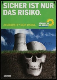 5z365 BUNDNIS 90 DIE GRUNEN 23x33 German special poster 2000s political, skull in ground!