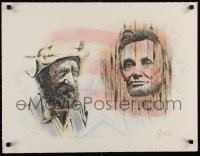 5z093 CARLO WAHLBECK signed #36/200 20x26 art print 1975 He Stands for America, Abraham Lincoln!