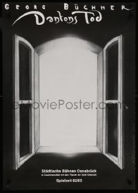 5z300 DANTONS TOD 23x33 German stage poster 1982 art of an open window by Jerzy Czerniawski!