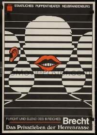 5z301 DAS PRIVATLEBEN DER HERRENRASSE 16x23 East German stage poster 1980 art by Ehrhardt!