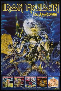 5z180 IRON MAIDEN 23x35 music poster 1986 Live After Death, Riggs art of Eddie & tombstone!