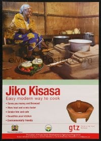 5z415 JIKO KISASA 17x24 Kenyan special poster 1990s inbuilt household stoves!