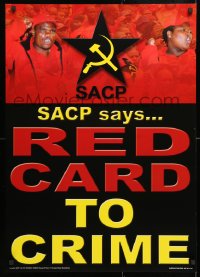 5z465 SACP 24x33 South African special poster 2010s South African Communist Party, red card!
