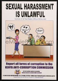 5z468 SEXUAL HARASSMENT IS UNLAWFUL 12x17 Kenyan special poster 2000s KACC anti-corruption!