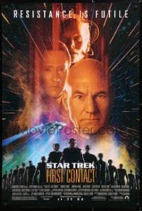 5z896 STAR TREK: FIRST CONTACT advance 1sh 1996 Jonathan Frakes, Stewart, Spiner, sexy Borg Krige!
