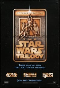 5z900 STAR WARS TRILOGY int'l DS 1sh 1997 George Lucas, Empire Strikes Back, Return of the Jedi!