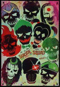 5z908 SUICIDE SQUAD teaser DS 1sh 2016 Smith, Leto as the Joker, Robbie, Kinnaman, cool art!
