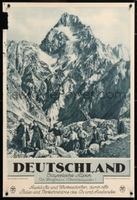 5z062 DEUTSCHLAND Bayerische Alpen style 20x21 German travel poster 1930s great images from Germany!