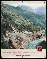 5z081 WESTERN PACIFIC 20x25 travel poster 1960s great image in the famed Feather River Canyon!