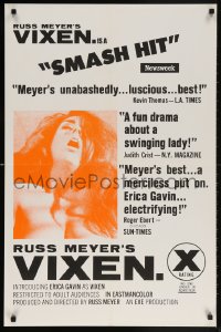 5z963 VIXEN 23x35 1sh 1968 classic Russ Meyer, is sexy naked Erica Gavin woman or animal?