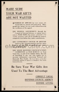 5z004 MAKE SURE YOUR WAR GIFTS ARE NOT WASTED 14x22 WWI war poster 1940s use them to best advantage!