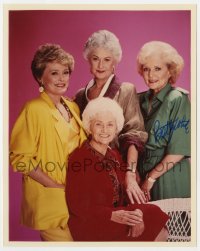 6b642 BETTY WHITE signed color 8x10 REPRO still 1980s great portrait with her Golden Girls co-stars!