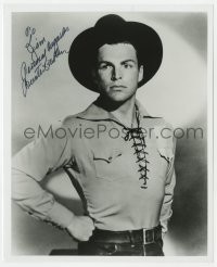6b727 BUSTER CRABBE signed 8x10 REPRO still 1980s posed portrait as outlaw Billy the Kid!