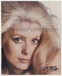 6b646 CATHERINE DENEUVE signed color 8x10 REPRO still 1980s super c/u of the beautiful French star!