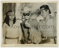 6b263 CLAYTON MOORE signed 8x10 still 1958 in costume as The Lone Ranger with Tonto!
