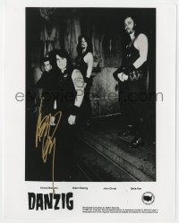 6b605 GLENN DANZIG signed 8x10 music publicity still 1980s posing on stage with his band Danzig!
